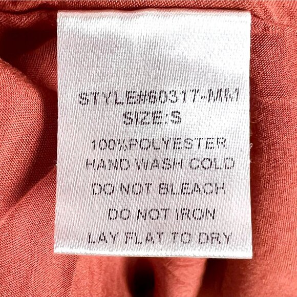 Grade & Gather Rust Smocked Drop Waist Peasant Gypsy Dress Size S Feminine - Picture 11 of 12